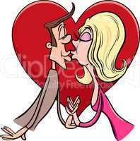 kissing couple in love cartoon