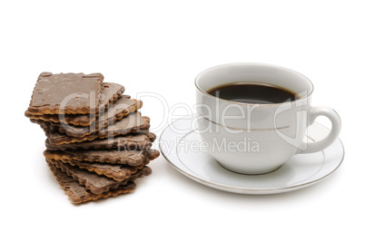 Cup of coffee and biscuit