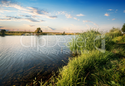 Sunset over river