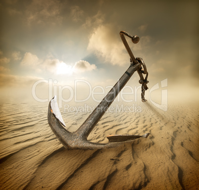 Anchor in desert