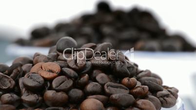 Natural coffee beans heap rotating loop