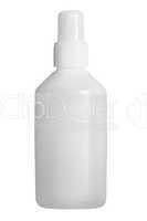 white plastic medicine vial isolated on white background