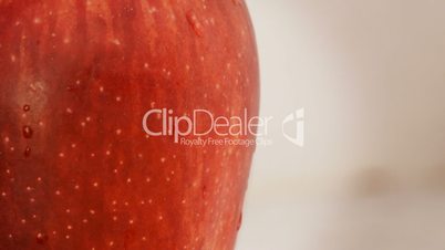 Red apple close up. Loop