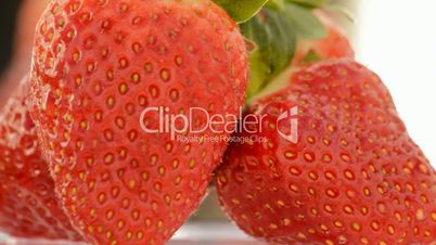 Strawberries, close up. Loop