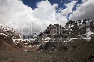 Mountains and sky with clouds