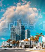 Sunny roads of Miami, Florida, USA