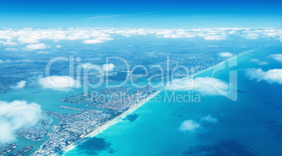 Amazing aerial view of Miami South Beach, Florida, USA