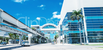 Sunny roads of Miami, Florida, USA