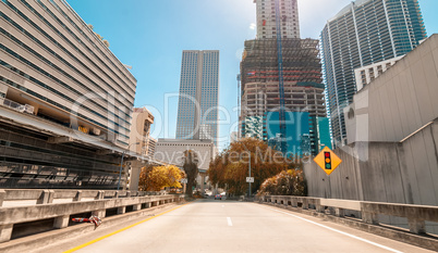 Sunny roads of Miami, Florida, USA