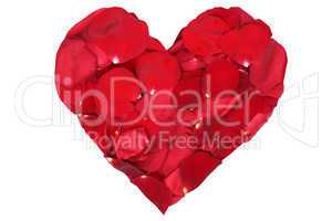 Herz aus Blüten von rote Rosen Thema Liebe zum Valentinstag ode