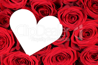 Rote Rosen mit Herz als Zeichen der Liebe zum Valentinstag