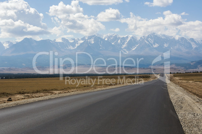 Asphalt road, Altai Mountains, Russia