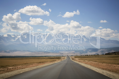 Asphalt road, Altai Mountains, Russia