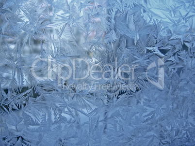 Ice pattern on winter glass Ice pattern on winter glass