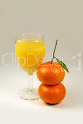 juice and two mandarin