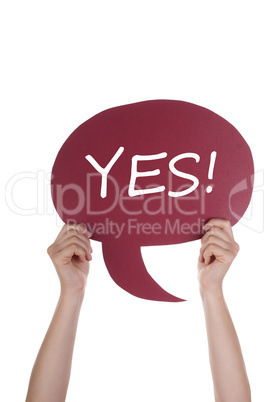 Red Speech Balloon With Yes