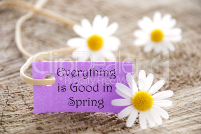 Banner with Everything is Good in Spring