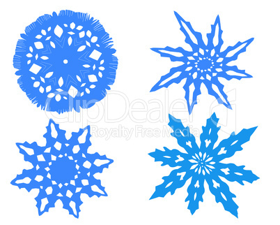 snowflakes isolated on the white background