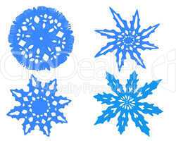 snowflakes isolated on the white background