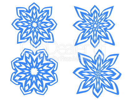 snowflakes isolated on the white background