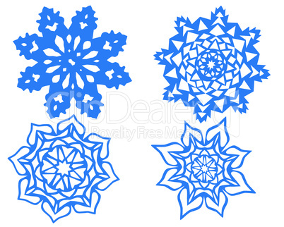 snowflakes isolated on the white background