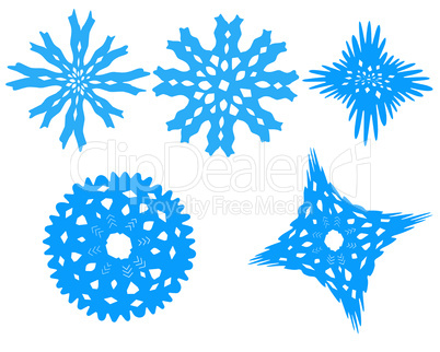 snowflakes isolated on the white background