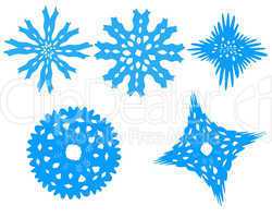 snowflakes isolated on the white background