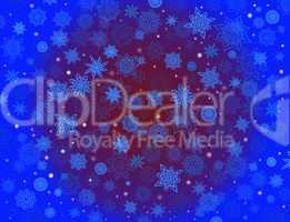 fabulous snowflakes on the blue and crimson background