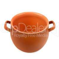 clay pot isolated on white background