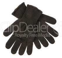 Blue Knit Gloves isolated