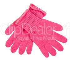 Blue Knit Gloves isolated