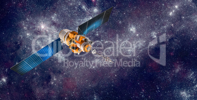 Space satellite over the planet earth