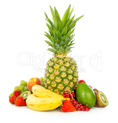 Exotic fruits isolated on white