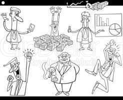 business cartoon concepts and ideas set