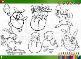 easter cartoons for coloring book