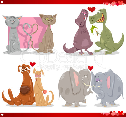 valentine cartoon illustration love set