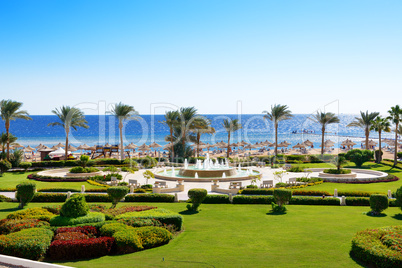 The fountain near beach at the luxury hotel, Sharm el Sheikh, Eg