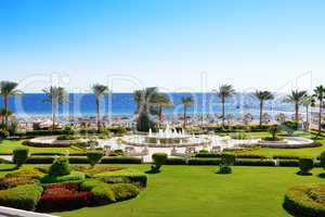 The fountain near beach at the luxury hotel, Sharm el Sheikh, Eg