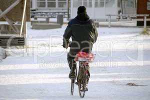 Cyclists in winter