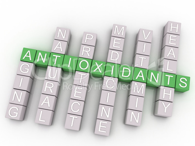 3d image Antioxidants issues concept word cloud background