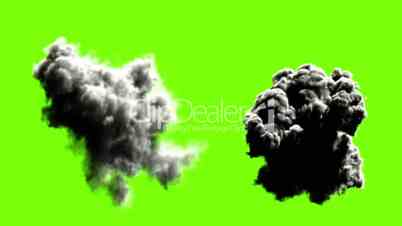 Explodes on green background