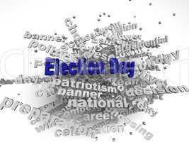 3d image Election Day issues concept word cloud background