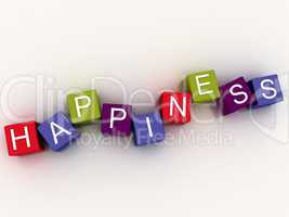 3d image Happiness  issues concept word cloud background