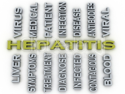 3d image Hepatitis  medical concept word cloud background