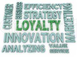 3d imagen Loyalty issues concept word cloud background