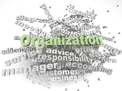 3d imagen Organization  issues concept word cloud background