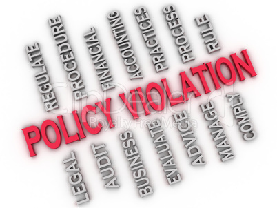 3d image Policy Violation issues concept word cloud background