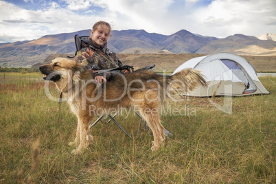 Girl with a dog