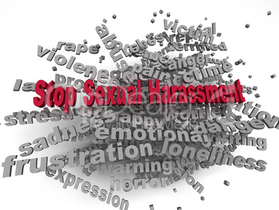 3d image Stop Sexual Harassment  issues concept word cloud backg
