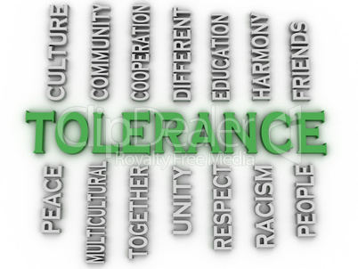 3d image Tolerance issues concept word cloud background